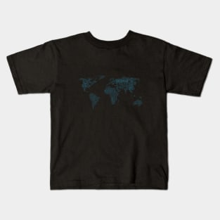 World Map Travel Text Word Cloud Kids T-Shirt